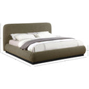 Meridian Rigby Olive Boucle Fabric Queen Bed IMAGE 9