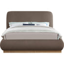 Meridian Rigby Brown Linen Textured Fabric King Bed IMAGE 3