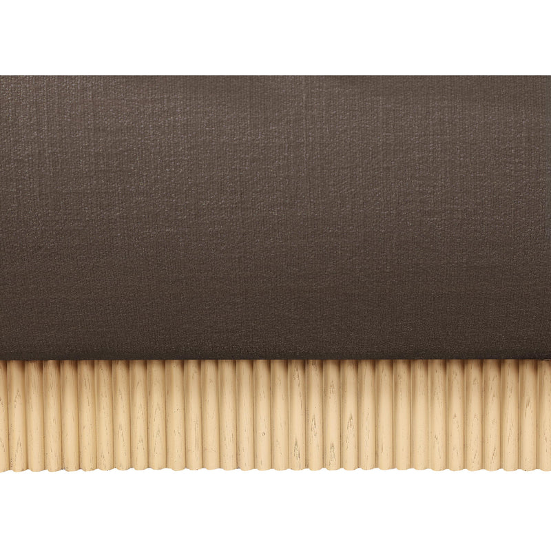 Meridian Rigby Brown Linen Textured Fabric King Bed IMAGE 6