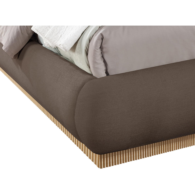 Meridian Rigby Brown Linen Textured Fabric King Bed IMAGE 7