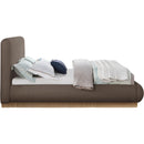 Meridian Rigby Brown Linen Textured Fabric Queen Bed IMAGE 4