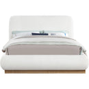 Meridian Rigby Cream Linen Textured Fabric King Bed IMAGE 3