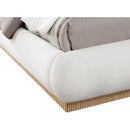 Meridian Rigby Cream Linen Textured Fabric King Bed IMAGE 7