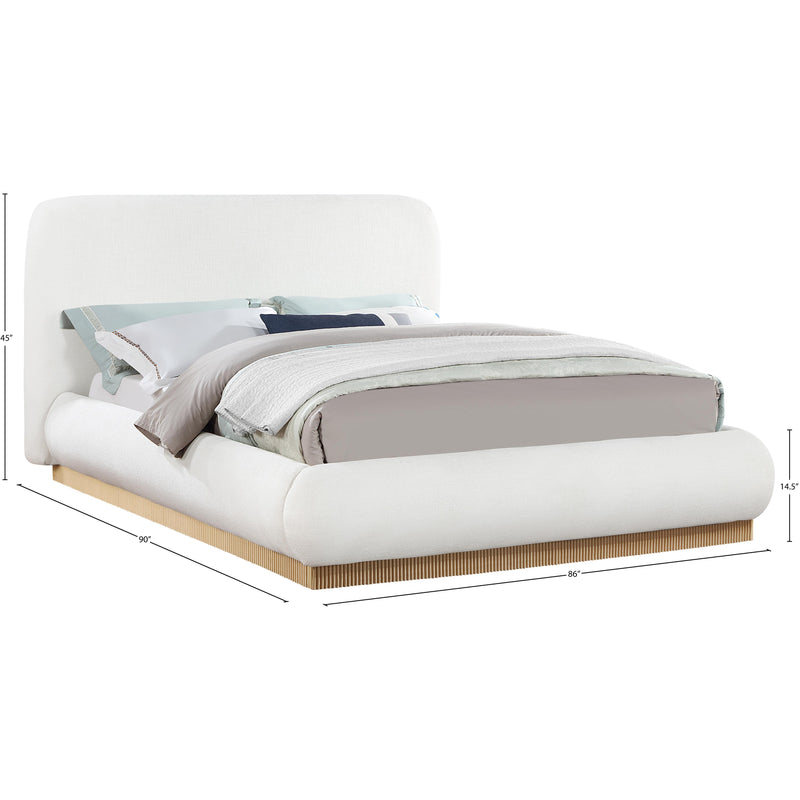 Meridian Rigby Cream Linen Textured Fabric King Bed IMAGE 9