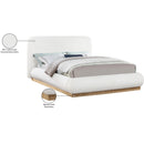 Meridian Rigby Cream Linen Textured Fabric Queen Bed IMAGE 10