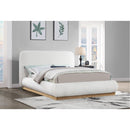 Meridian Rigby Cream Linen Textured Fabric Queen Bed IMAGE 2