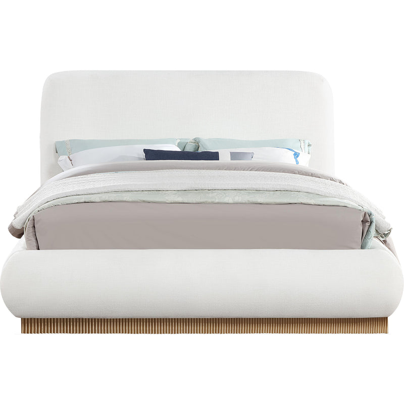 Meridian Rigby Cream Linen Textured Fabric Queen Bed IMAGE 3