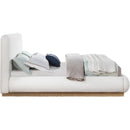 Meridian Rigby Cream Linen Textured Fabric Queen Bed IMAGE 4