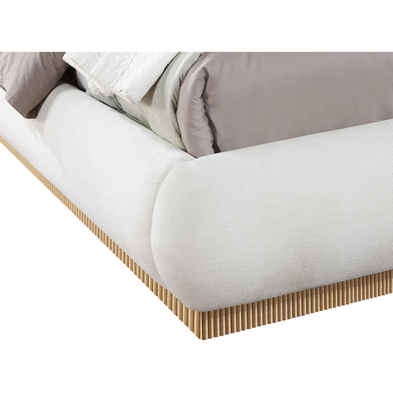 Meridian Rigby Cream Linen Textured Fabric Queen Bed IMAGE 7