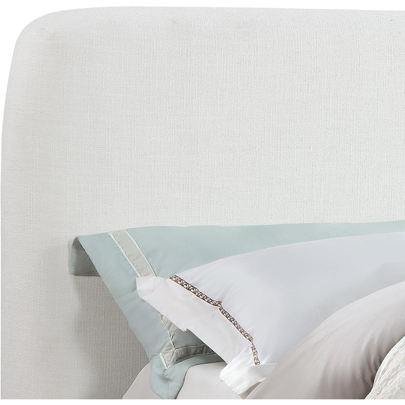 Meridian Rigby Cream Linen Textured Fabric Queen Bed IMAGE 8