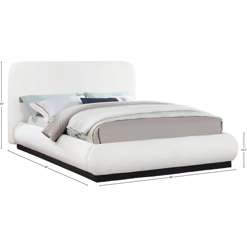 Meridian Rigby Cream Linen Textured Fabric King Bed IMAGE 9