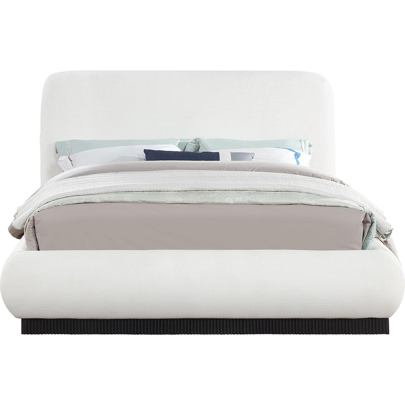 Meridian Rigby Cream Linen Textured Fabric Queen Bed IMAGE 3