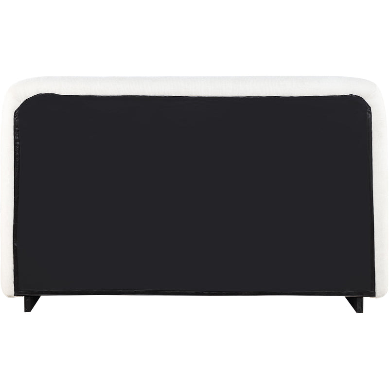 Meridian Rigby Cream Linen Textured Fabric Queen Bed IMAGE 5