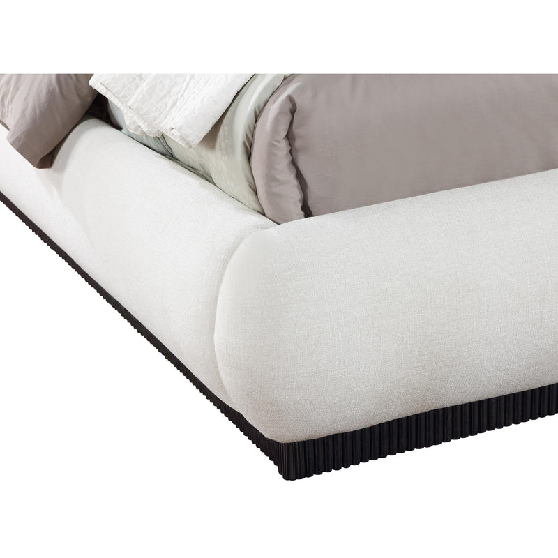 Meridian Rigby Cream Linen Textured Fabric Queen Bed IMAGE 7