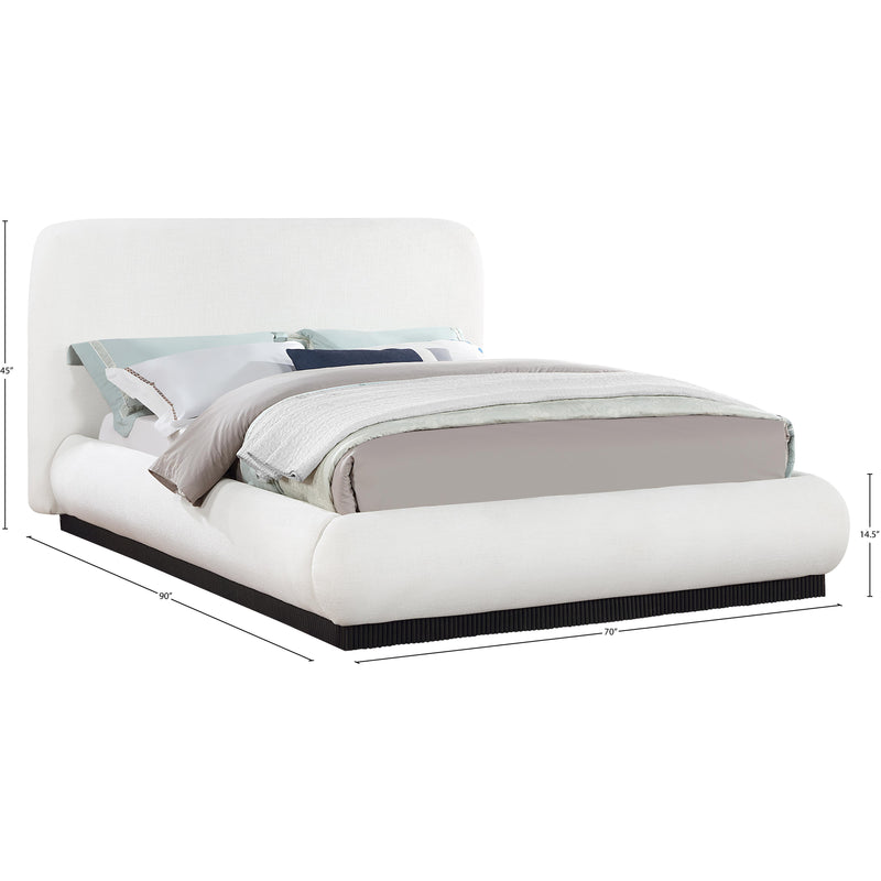 Meridian Rigby Cream Linen Textured Fabric Queen Bed IMAGE 9