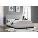 Meridian Rigby Grey Linen Textured Fabric King Bed IMAGE 2