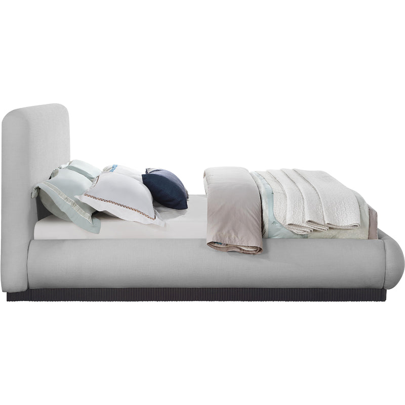 Meridian Rigby Grey Linen Textured Fabric King Bed IMAGE 4