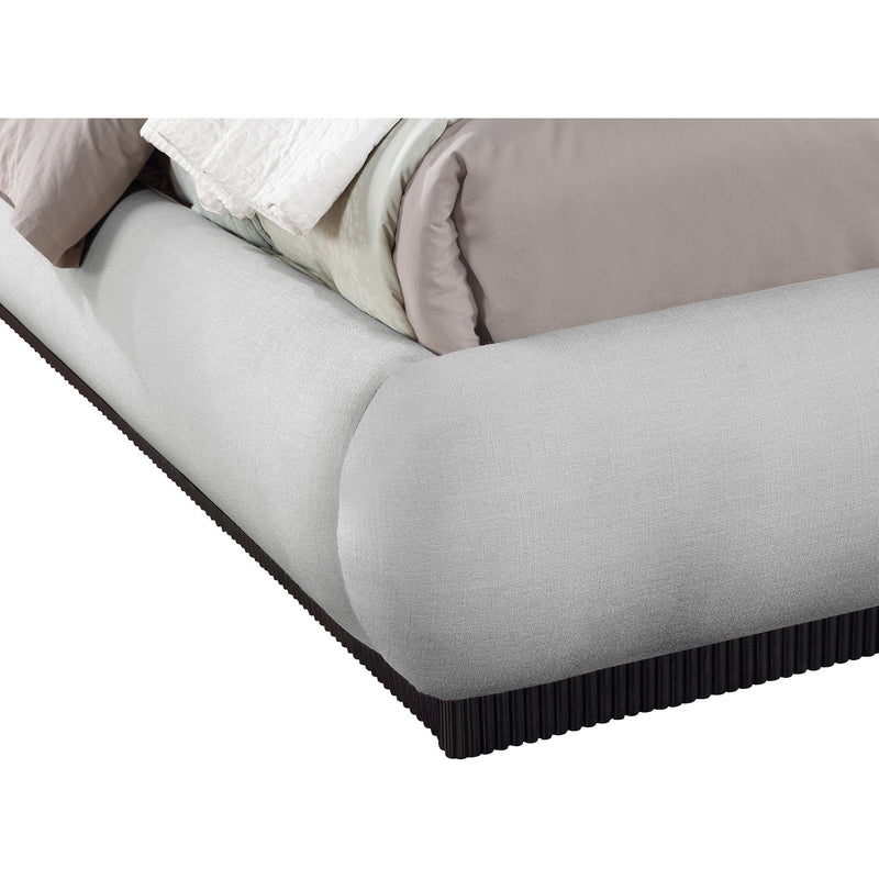 Meridian Rigby Grey Linen Textured Fabric King Bed IMAGE 7