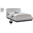 Meridian Rigby Grey Linen Textured Fabric Queen Bed IMAGE 10