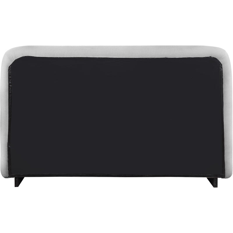 Meridian Rigby Grey Linen Textured Fabric Queen Bed IMAGE 5