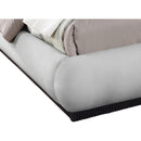 Meridian Rigby Grey Linen Textured Fabric Queen Bed IMAGE 7