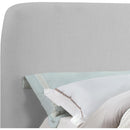 Meridian Rigby Grey Linen Textured Fabric Queen Bed IMAGE 8