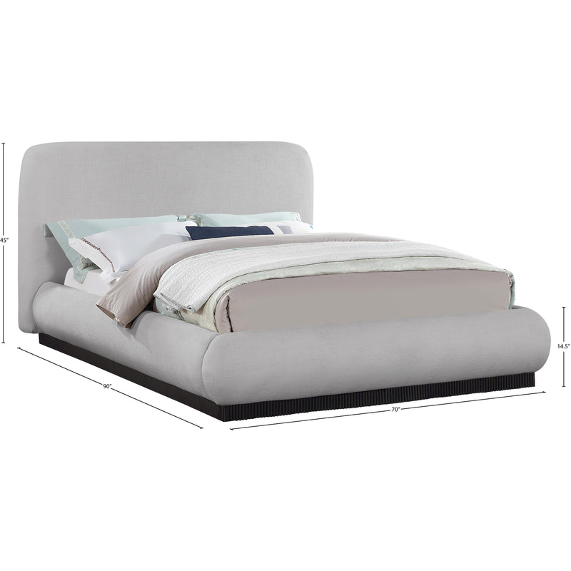 Meridian Rigby Grey Linen Textured Fabric Queen Bed IMAGE 9