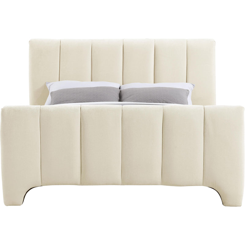 Meridian Camila Beige Chenille Fabric Queen Bed (3 Boxes) IMAGE 3
