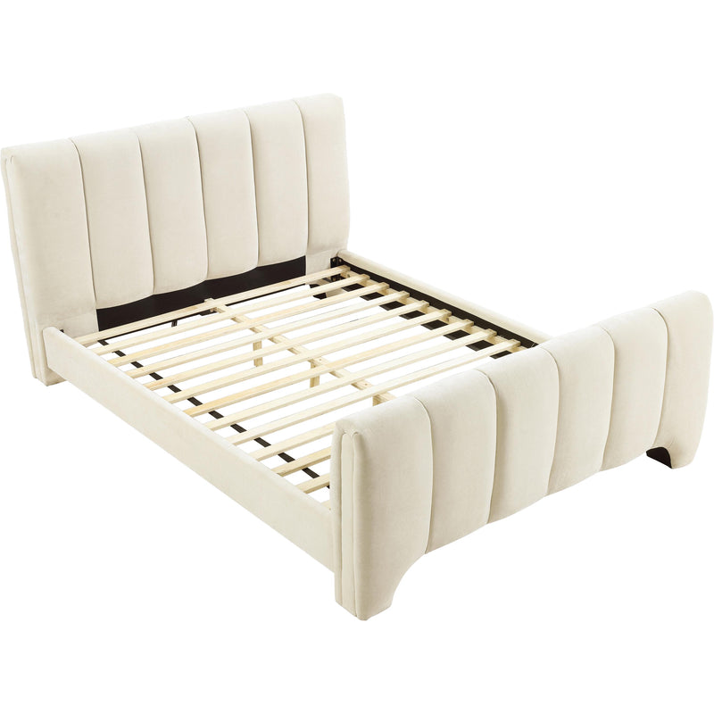 Meridian Camila Beige Chenille Fabric Queen Bed (3 Boxes) IMAGE 7