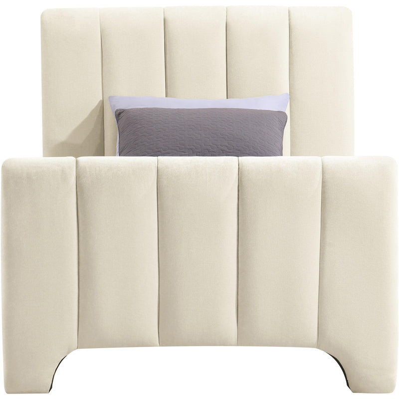 Meridian Camila Beige Chenille Fabric Twin Bed (3 Boxes) IMAGE 3