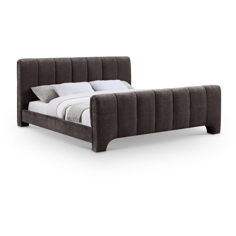 Meridian Camila Brown Chenille Fabric King Bed (3 Boxes) IMAGE 1