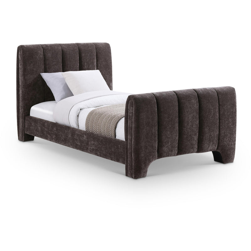 Meridian Camila Brown Chenille Fabric Twin Bed (3 Boxes) IMAGE 1