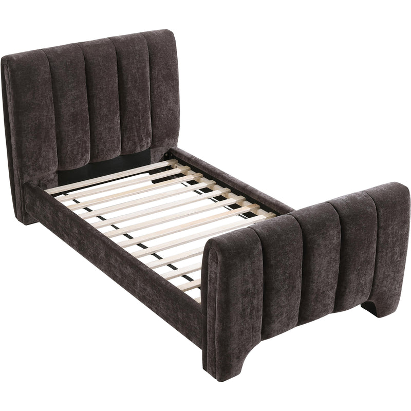 Meridian Camila Brown Chenille Fabric Twin Bed (3 Boxes) IMAGE 7