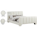 Meridian Camila Cream Chenille Fabric Queen Bed (3 Boxes) IMAGE 10
