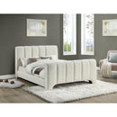 Meridian Camila Cream Chenille Fabric Queen Bed (3 Boxes) IMAGE 2