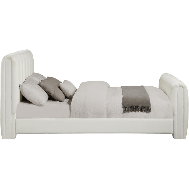 Meridian Camila Cream Chenille Fabric Queen Bed (3 Boxes) IMAGE 4