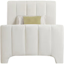 Meridian Camila Cream Chenille Fabric Twin Bed (3 Boxes) IMAGE 3