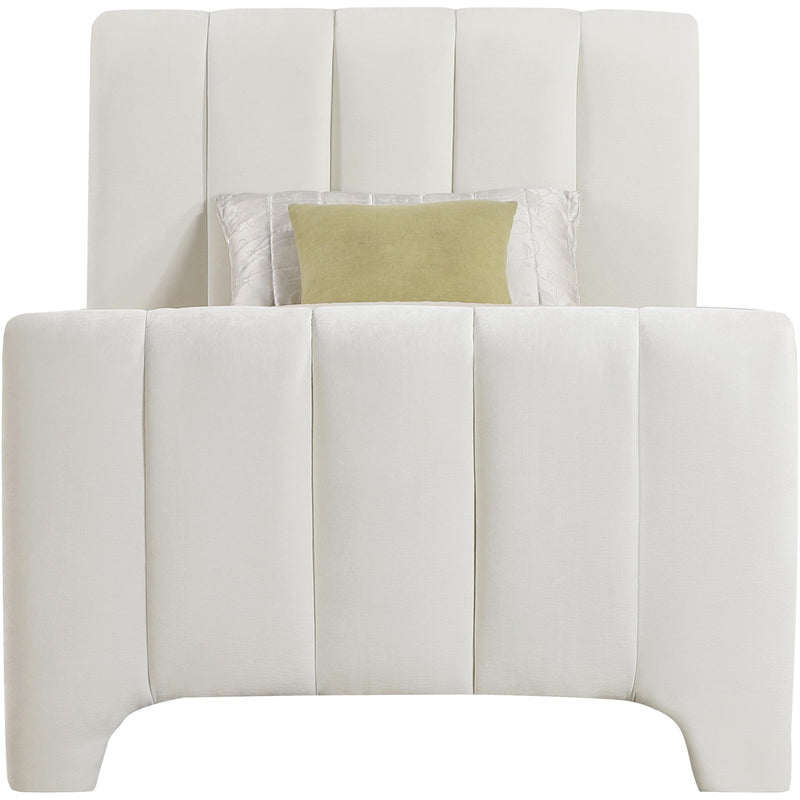 Meridian Camila Cream Chenille Fabric Twin Bed (3 Boxes) IMAGE 3