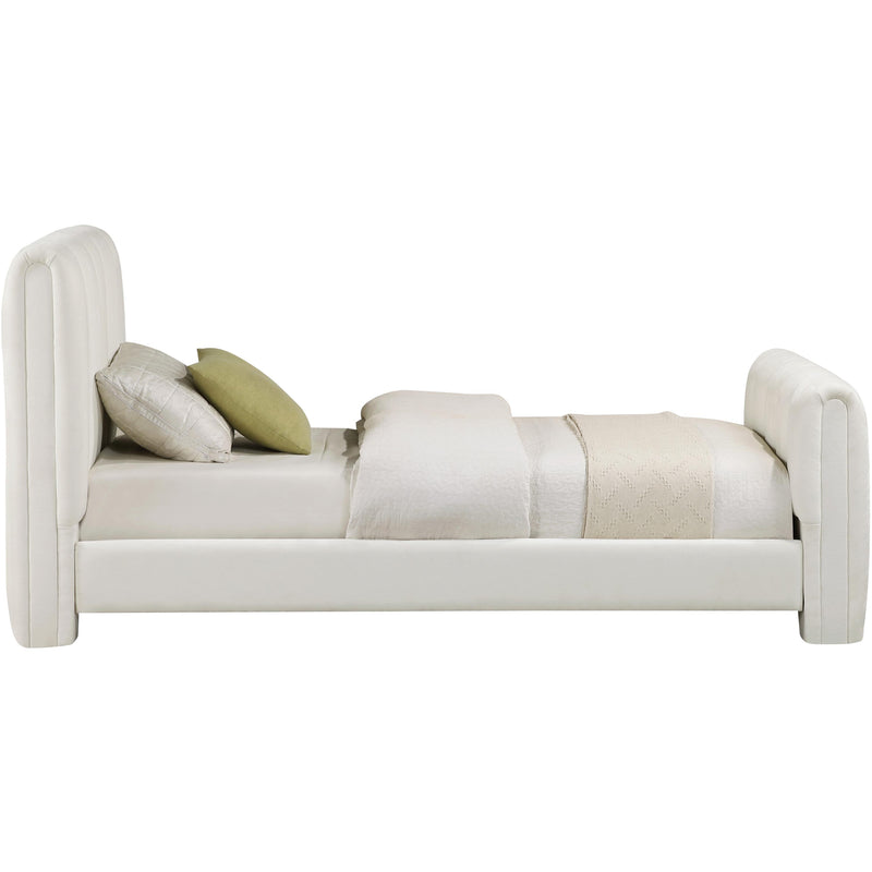 Meridian Camila Cream Chenille Fabric Twin Bed (3 Boxes) IMAGE 4