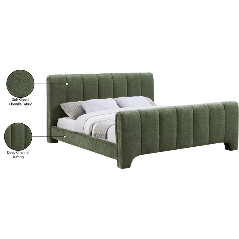 Meridian Camila Green Chenille Fabric Queen Bed (3 Boxes) IMAGE 10