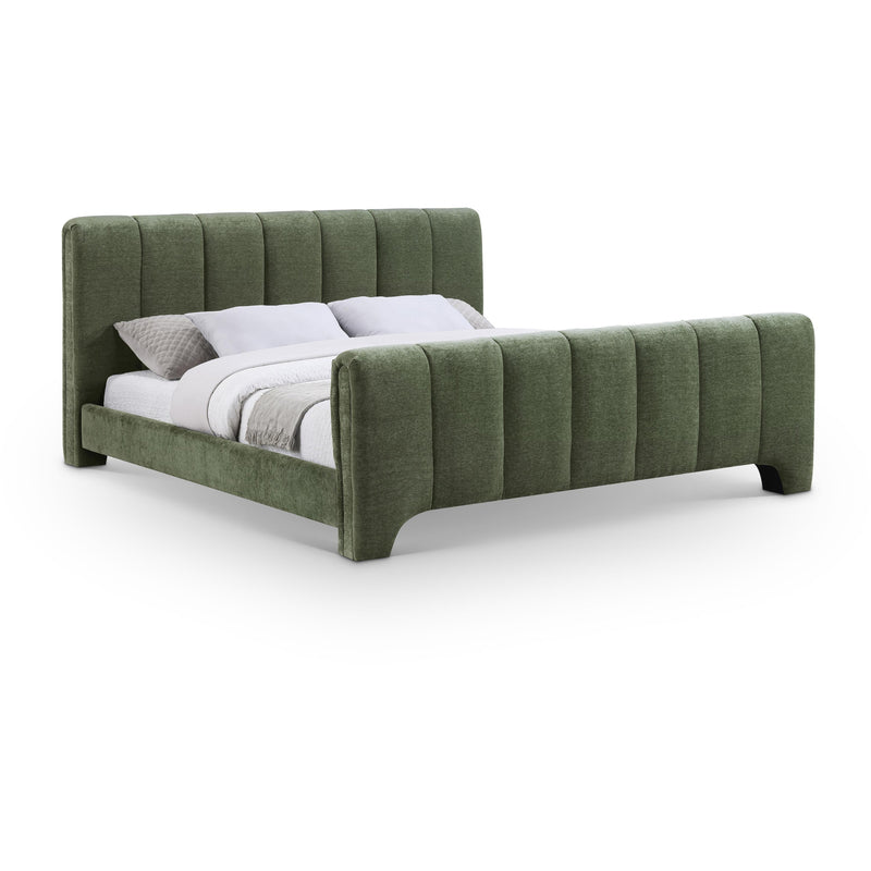 Meridian Camila Green Chenille Fabric Queen Bed (3 Boxes) IMAGE 1