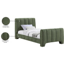 Meridian Camila Green Chenille Fabric Twin Bed (3 Boxes) IMAGE 10