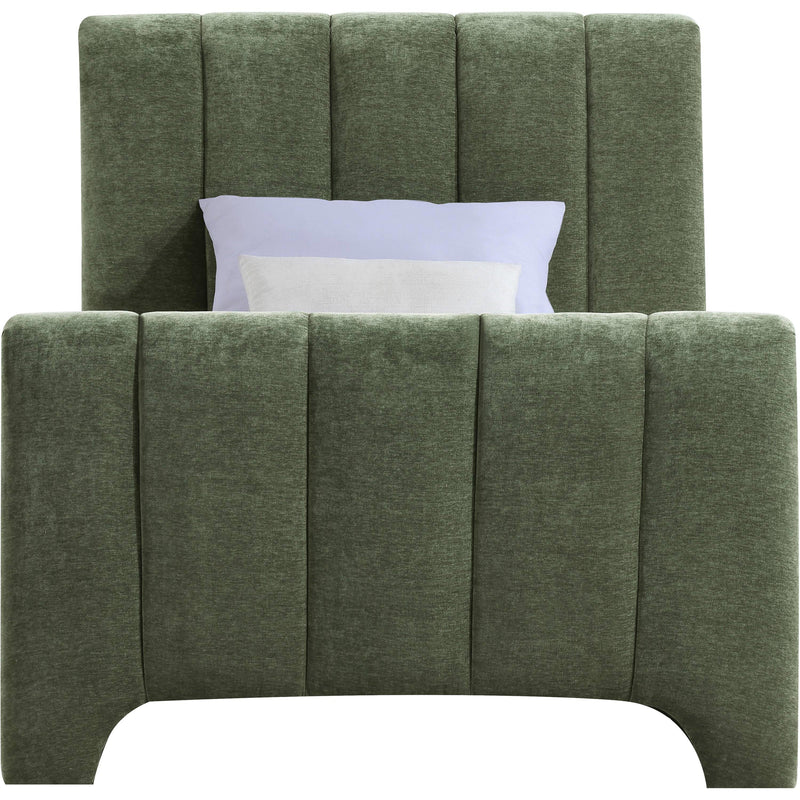 Meridian Camila Green Chenille Fabric Twin Bed (3 Boxes) IMAGE 3