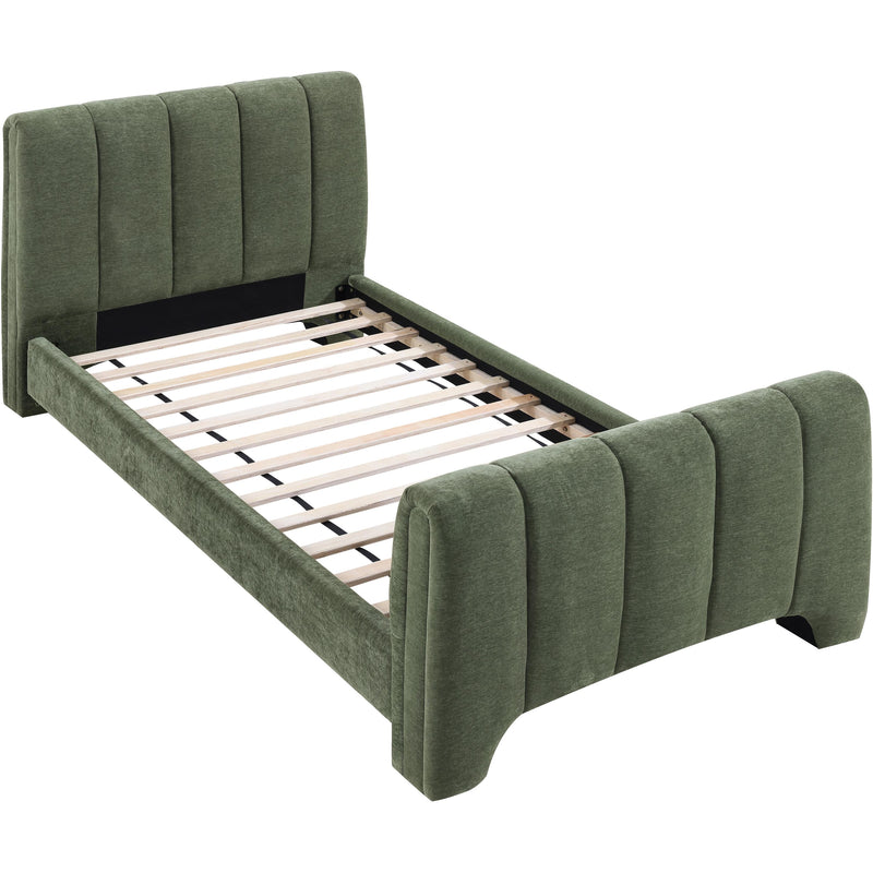 Meridian Camila Green Chenille Fabric Twin Bed (3 Boxes) IMAGE 7