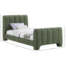 Meridian Camila Green Chenille Fabric Twin Bed (3 Boxes) IMAGE 9