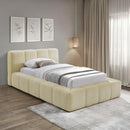 Meridian Carlin Beige Chenille Fabric Twin Bed (3 Boxes) IMAGE 2