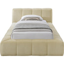Meridian Carlin Beige Chenille Fabric Twin Bed (3 Boxes) IMAGE 3