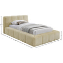 Meridian Carlin Beige Chenille Fabric Twin Bed (3 Boxes) IMAGE 7