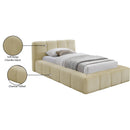 Meridian Carlin Beige Chenille Fabric Twin Bed (3 Boxes) IMAGE 8