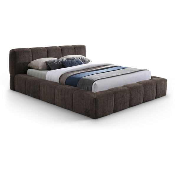 Meridian Carlin Brown Chenille Fabric Queen Bed (3 Boxes) IMAGE 1